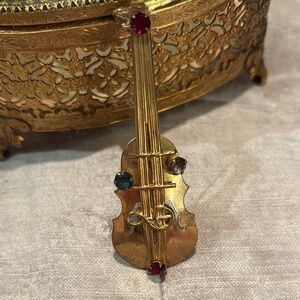 Vintage 40’s Gold Cello Violin Brooch